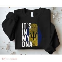 Funny ItS In My Dna Barbados Flag Fingerprint Sweatshirt thumb 2