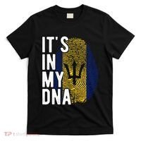Funny ItS In My Dna Barbados Flag Fingerprint T-Shirt thumb 0