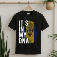 Funny ItS In My Dna Barbados Flag Fingerprint T-Shirt thumb 2