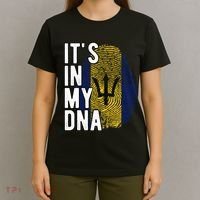 Funny ItS In My Dna Barbados Flag Fingerprint T-Shirt thumb 4