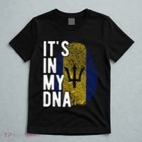 Funny ItS In My Dna Barbados Flag Fingerprint T-Shirt thumb 5
