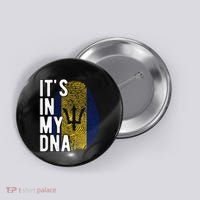 Funny ItS In My Dna Barbados Flag Fingerprint Button thumb 0