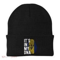 Funny ItS In My Dna Barbados Flag Fingerprint Beanie thumb 0