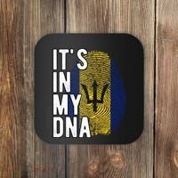 Funny ItS In My Dna Barbados Flag Fingerprint Coaster thumb 0