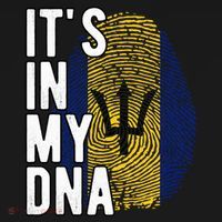 Funny ItS In My Dna Barbados Flag Fingerprint Coaster thumb 2