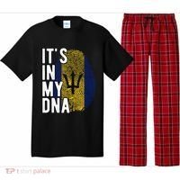 Funny ItS In My Dna Barbados Flag Fingerprint Pajama Set thumb 0
