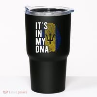 Funny ItS In My Dna Barbados Flag Fingerprint Tumbler thumb 0