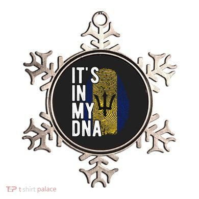 Funny ItS In My Dna Barbados Flag Fingerprint Ornament