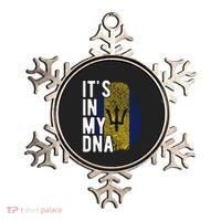 Funny ItS In My Dna Barbados Flag Fingerprint Ornament thumb 0