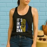 Funny ItS In My Dna Barbados Flag Fingerprint Women's Tank Top thumb 2