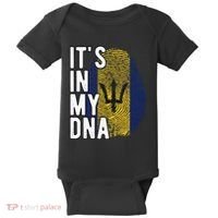 Funny ItS In My Dna Barbados Flag Fingerprint Baby Bodysuit thumb 0