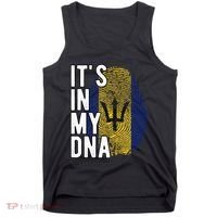 Funny ItS In My Dna Barbados Flag Fingerprint Tank Top thumb 0