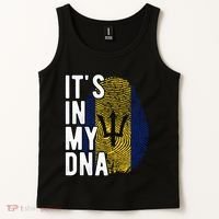 Funny ItS In My Dna Barbados Flag Fingerprint Tank Top thumb 2