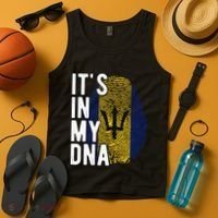 Funny ItS In My Dna Barbados Flag Fingerprint Tank Top thumb 4