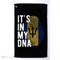 Funny ItS In My Dna Barbados Flag Fingerprint Golf Towel thumb 0