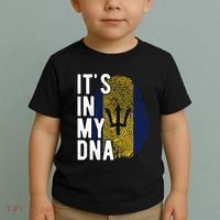 Funny ItS In My Dna Barbados Flag Fingerprint Toddler T-Shirt thumb 2