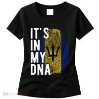 Funny ItS In My Dna Barbados Flag Fingerprint Women's T-Shirt thumb 0