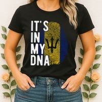Funny ItS In My Dna Barbados Flag Fingerprint Women's T-Shirt thumb 2