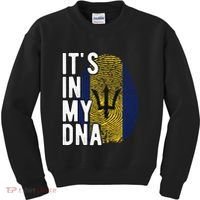 Funny ItS In My Dna Barbados Flag Fingerprint Kids Sweatshirt thumb 0
