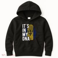 Funny ItS In My Dna Barbados Flag Fingerprint Kids Hoodie thumb 0