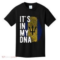 Funny ItS In My Dna Barbados Flag Fingerprint Kids T-Shirt thumb 0