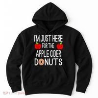 Funny I'm Just Here For The Apple Cider Donuts Apple Picking Hoodie thumb 0