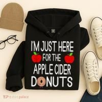 Funny I'm Just Here For The Apple Cider Donuts Apple Picking Hoodie thumb 4
