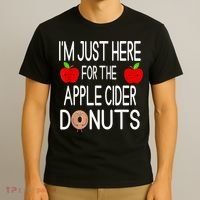 Funny I'm Just Here For The Apple Cider Donuts Apple Picking T-Shirt thumb 3
