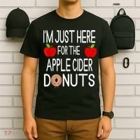 Funny I'm Just Here For The Apple Cider Donuts Apple Picking T-Shirt thumb 6