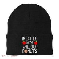 Funny I'm Just Here For The Apple Cider Donuts Apple Picking Beanie thumb 0