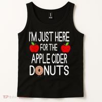 Funny I'm Just Here For The Apple Cider Donuts Apple Picking Tank Top thumb 2