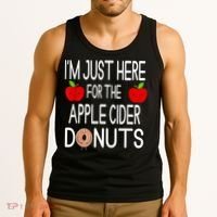 Funny I'm Just Here For The Apple Cider Donuts Apple Picking Tank Top thumb 3