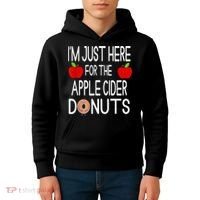 Funny I'm Just Here For The Apple Cider Donuts Apple Picking Kids Hoodie thumb 4
