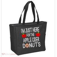 Funny I'm Just Here For The Apple Cider Donuts Apple Picking Tote Bag thumb 2
