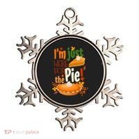 Funny I'm Just Here For The Pie Funny Thanksgiving Pumpkin Pie Ornament thumb 0