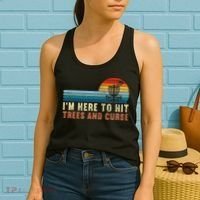 Frolf I'm Just Here To Hit Trees And Curse Frisbee Disc Golf Women's Tank Top thumb 2