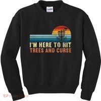 Frolf I'm Just Here To Hit Trees And Curse Frisbee Disc Golf Kids Sweatshirt thumb 0