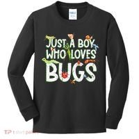 Funny Insect Just A Boy Who Loves Bug Kids Long Sleeve Shirt thumb 0