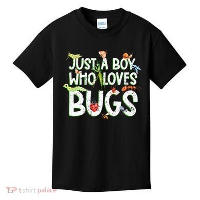Funny Insect Just A Boy Who Loves Bug Kids T-Shirt