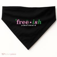 Free Ish Juneteenth Pink And Green Celebrating Juneteenth Free Ish Juneteenth USA-Made Doggie Bandana thumb 0