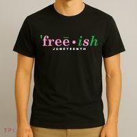 Free Ish Juneteenth Pink And Green Celebrating Juneteenth Free Ish Juneteenth T-Shirt thumb 3