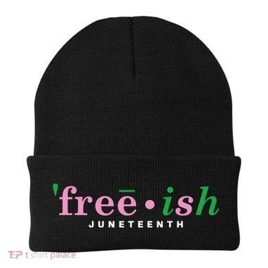 Free Ish Juneteenth Pink And Green Celebrating Juneteenth Free Ish Juneteenth Beanie
