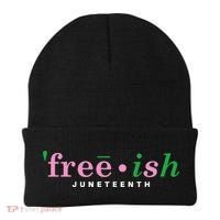 Free Ish Juneteenth Pink And Green Celebrating Juneteenth Free Ish Juneteenth Beanie thumb 0