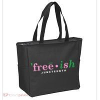 Free Ish Juneteenth Pink And Green Celebrating Juneteenth Free Ish Juneteenth Tote Bag thumb 2