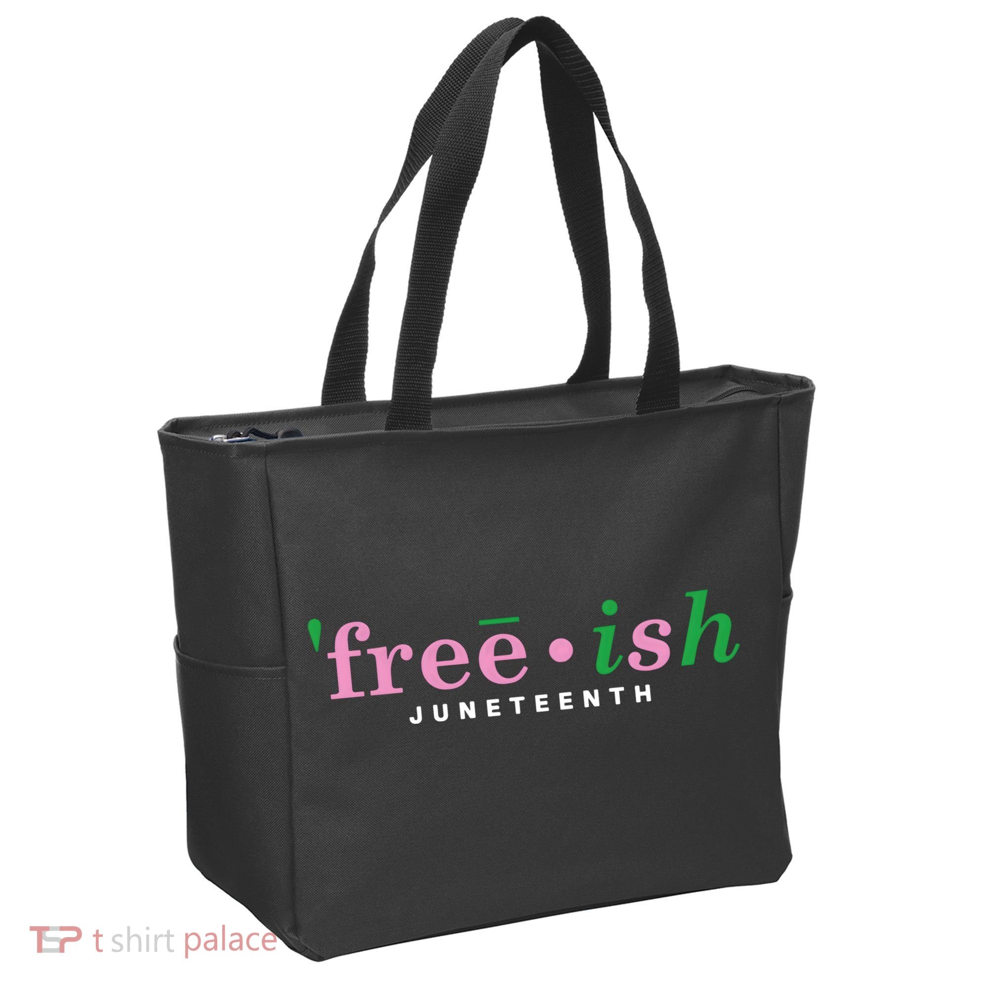 Free Ish Juneteenth Pink And Green Celebrating Juneteenth Free Ish Juneteenth Tote Bag