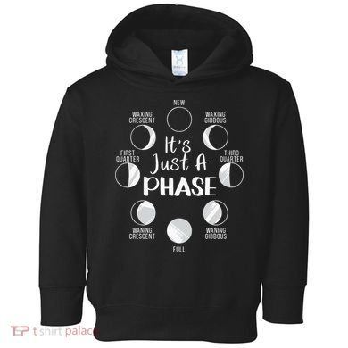 funny It's Just A Phase Moon Cycle Phases Of The Astronomy Toddler Hoodie