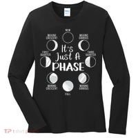 funny It's Just A Phase Moon Cycle Phases Of The Astronomy Women's Long Sleeve Shirt thumb 0