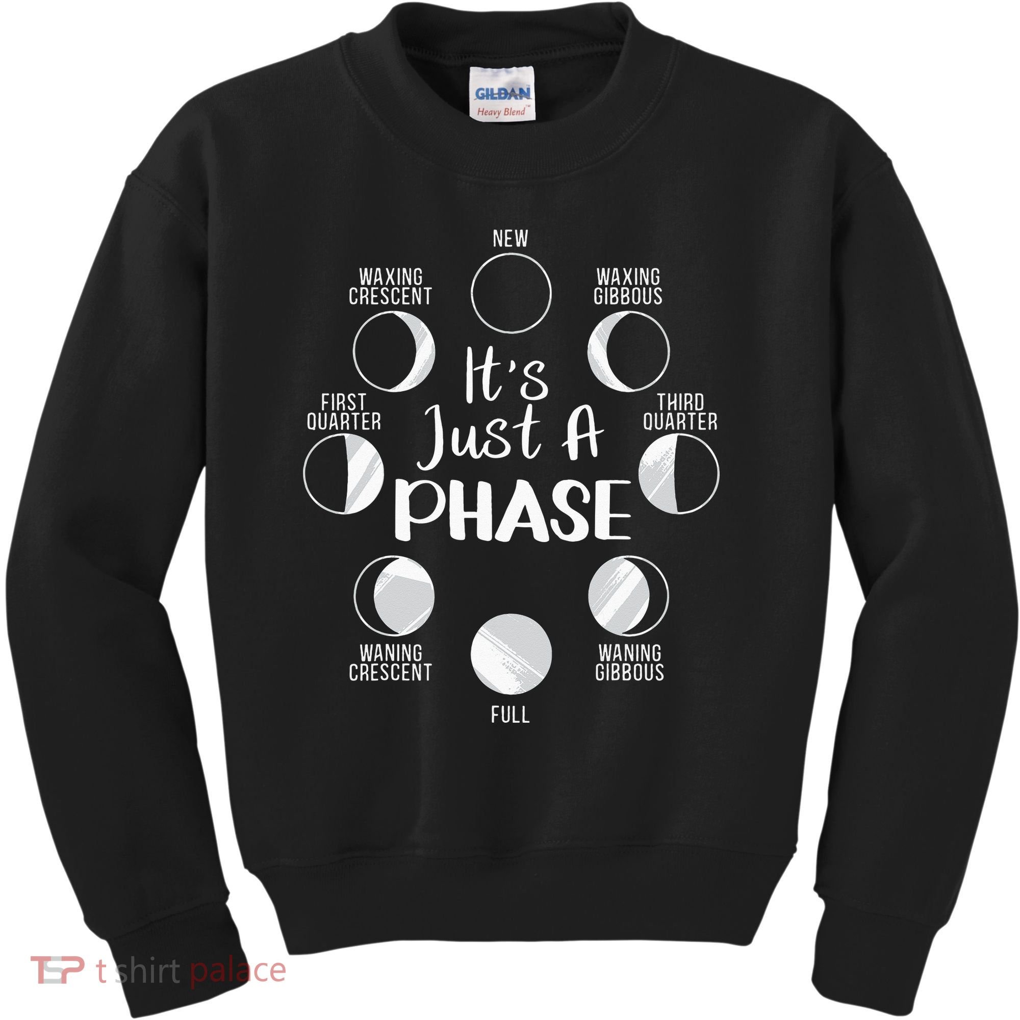 funny It's Just A Phase Moon Cycle Phases Of The Astronomy Kids Sweatshirt