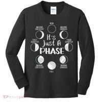 funny It's Just A Phase Moon Cycle Phases Of The Astronomy Kids Long Sleeve Shirt thumb 0