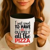 Funny I Just Want To Have AbsOlutely All The Pizza Coffee Mug thumb 3